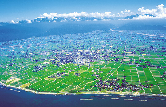 富山県入善町 扇状地